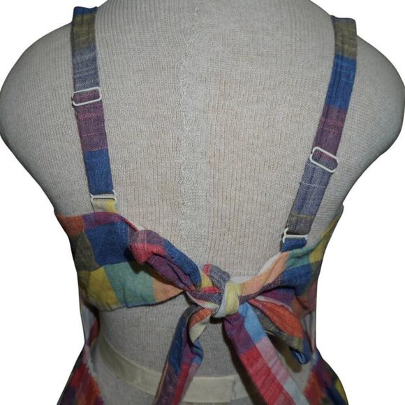 ModCloth Pink Floral Madras Dress – Sleeveless V-Neck Cottagecore Midi – Medium - Picture 9 of 11